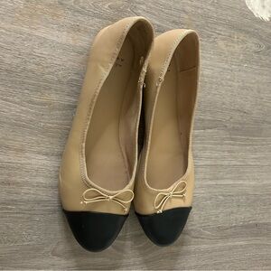 a new day Beige and Black Flats